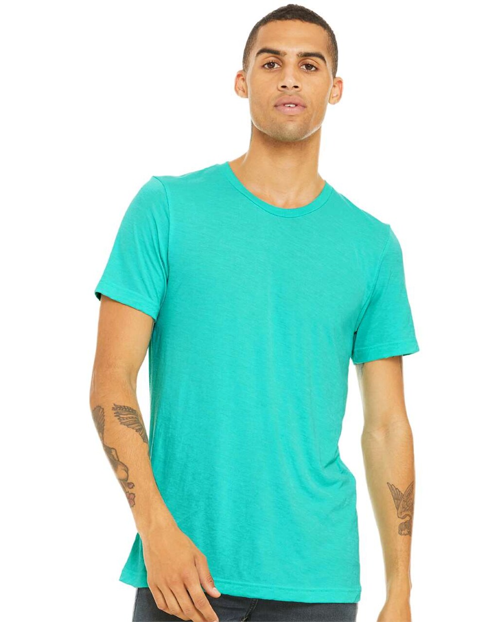 BELLA+CANVAS Men’s Triblend Crewneck Short Sleeve T-Shirt for Summer Wear, Casual Style & Lightweight Everyday Tee